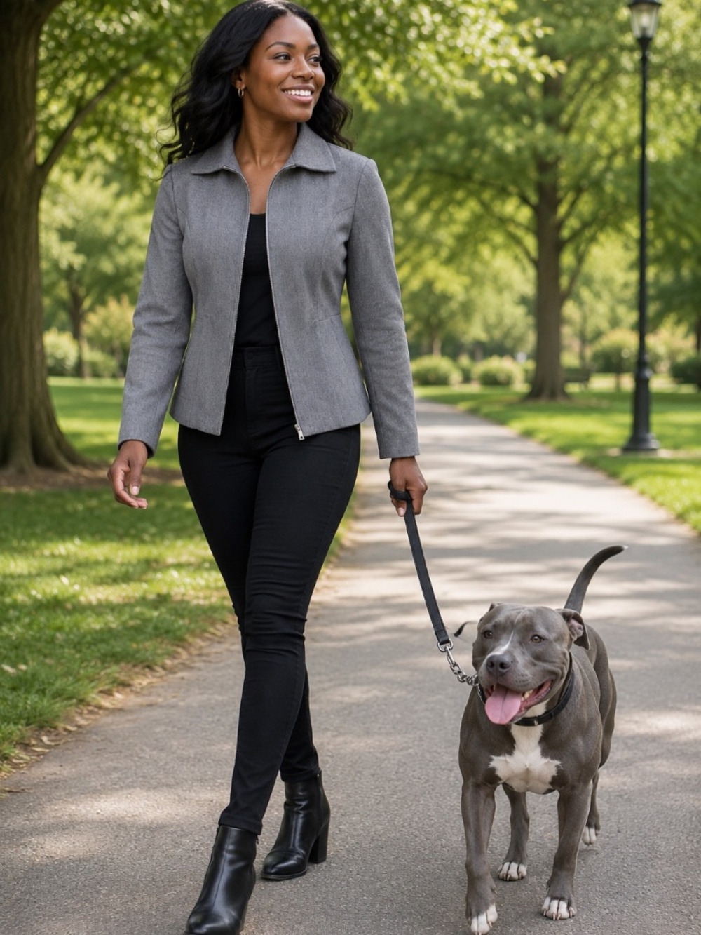 Rafaella Size 6 Gray Zip Front Blazer Jacket